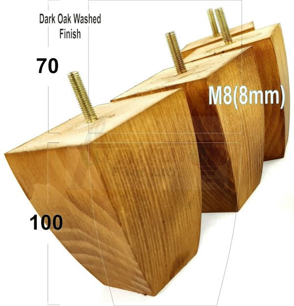 4x CHAIR REPLACEMENT BLOCK WOODEN SETTEE LEGS 100mm High FURNITURE FEET M8(8mm) - Image 14