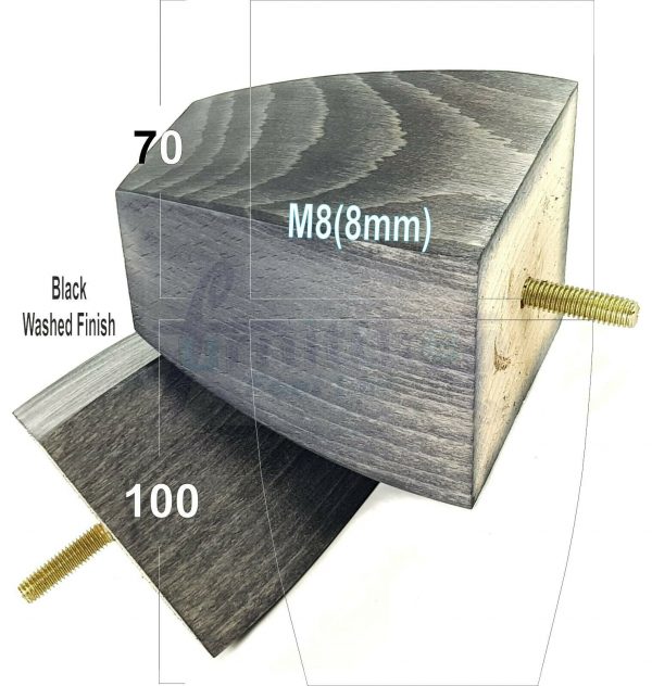 4x CHAIR REPLACEMENT BLOCK WOODEN SETTEE LEGS 100mm High FURNITURE FEET M8(8mm) - Image 12