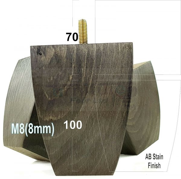4x CHAIR REPLACEMENT BLOCK WOODEN SETTEE LEGS 100mm High FURNITURE FEET M8(8mm) - Image 10