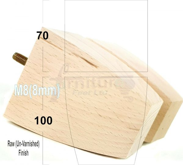 4x CHAIR REPLACEMENT BLOCK WOODEN SETTEE LEGS 100mm High FURNITURE FEET M8(8mm) - Image 22