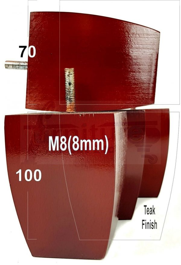 4x CHAIR REPLACEMENT BLOCK WOODEN SETTEE LEGS 100mm High FURNITURE FEET M8(8mm) - Image 24