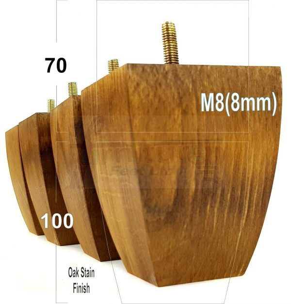4x CHAIR REPLACEMENT BLOCK WOODEN SETTEE LEGS 100mm High FURNITURE FEET M8(8mm) - Image 15