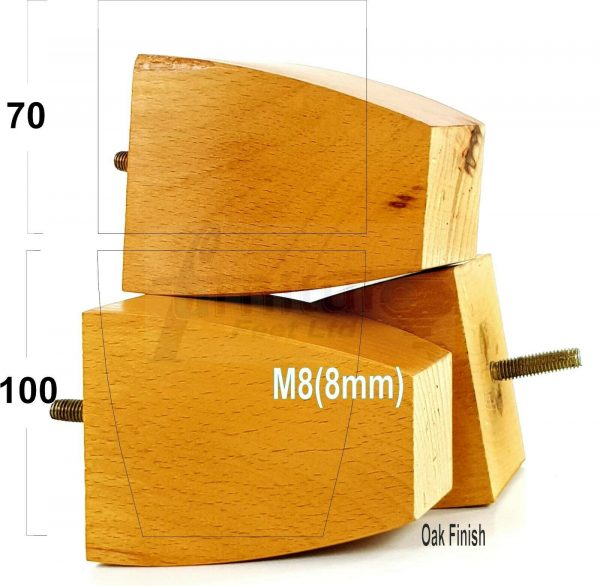 4x CHAIR REPLACEMENT BLOCK WOODEN SETTEE LEGS 100mm High FURNITURE FEET M8(8mm) - Image 23