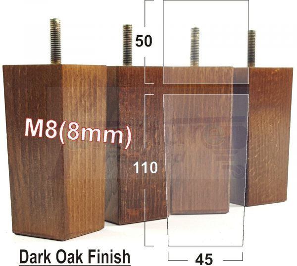 4x REPLACEMENT WOOD FURNITURE SOFA LEGS M8(8mm) CHAIR - SETTEE FEET 110mm HIGH - Image 12
