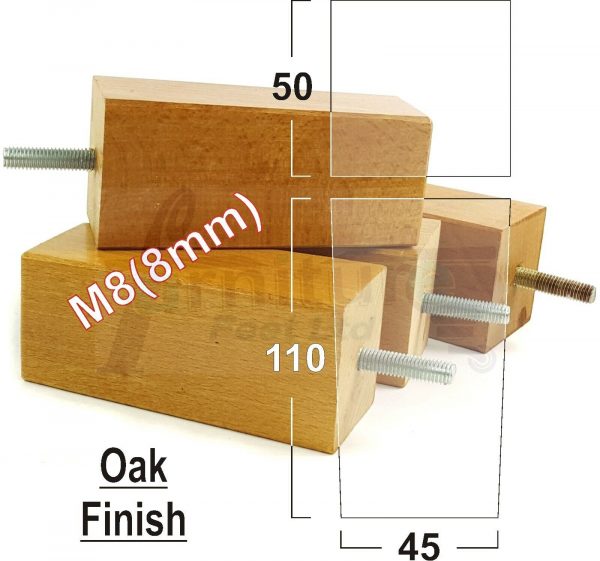 4x REPLACEMENT WOOD FURNITURE SOFA LEGS M8(8mm) CHAIR - SETTEE FEET 110mm HIGH - Image 16