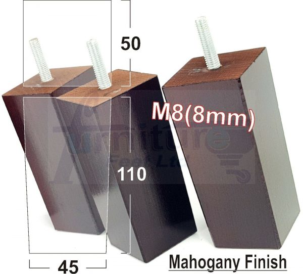 4x REPLACEMENT WOOD FURNITURE SOFA LEGS M8(8mm) CHAIR - SETTEE FEET 110mm HIGH - Image 14