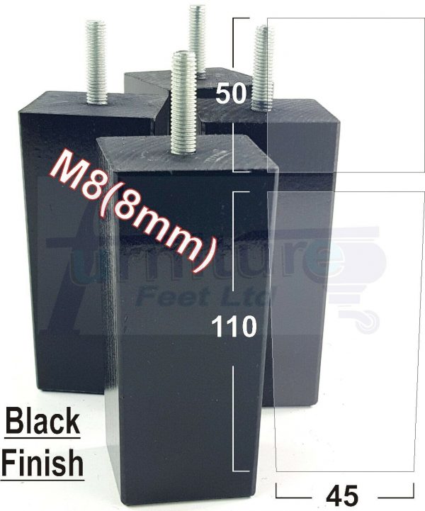 4x REPLACEMENT WOOD FURNITURE SOFA LEGS M8(8mm) CHAIR - SETTEE FEET 110mm HIGH - Image 11
