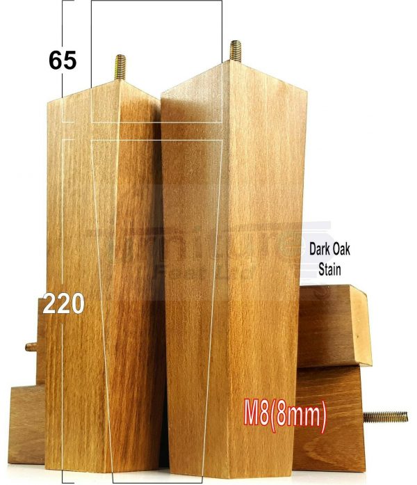 4x REPLACEMENT WOOD FURNITURE SOFA LEGS M8(8mm) CHAIR - SETTEE FEET 220mm HIGH - Image 27
