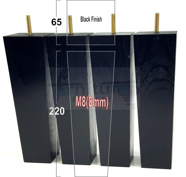 4x REPLACEMENT WOOD FURNITURE SOFA LEGS M8(8mm) CHAIR - SETTEE FEET 220mm HIGH - Image 14