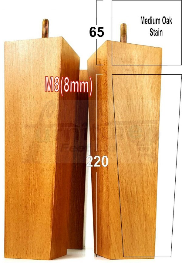 4x REPLACEMENT WOOD FURNITURE SOFA LEGS M8(8mm) CHAIR - SETTEE FEET 220mm HIGH - Image 20