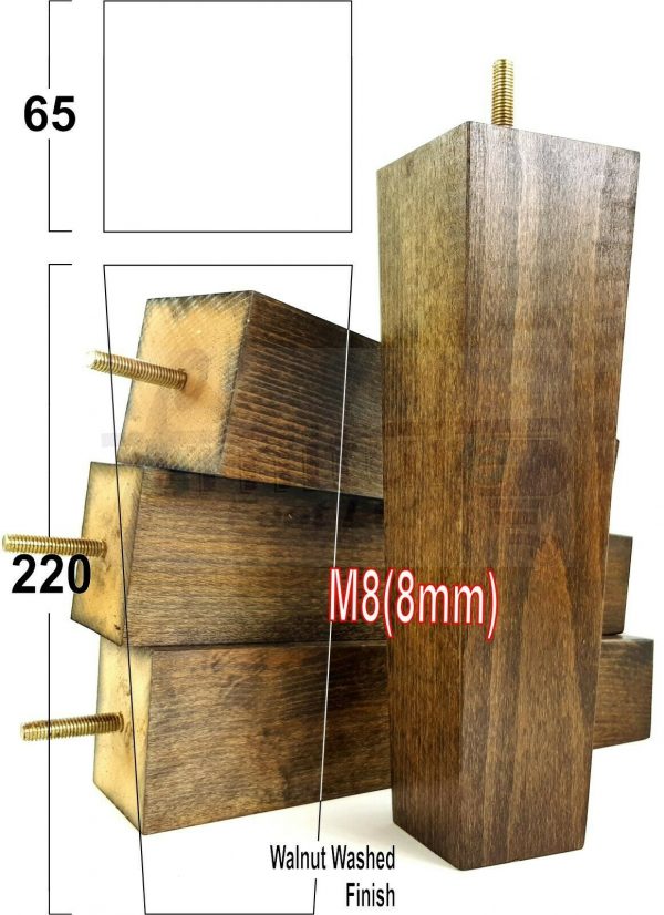 4x REPLACEMENT WOOD FURNITURE SOFA LEGS M8(8mm) CHAIR - SETTEE FEET 220mm HIGH - Image 18