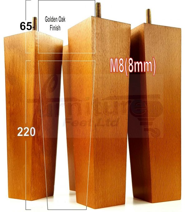 4x REPLACEMENT WOOD FURNITURE SOFA LEGS M8(8mm) CHAIR - SETTEE FEET 220mm HIGH - Image 19
