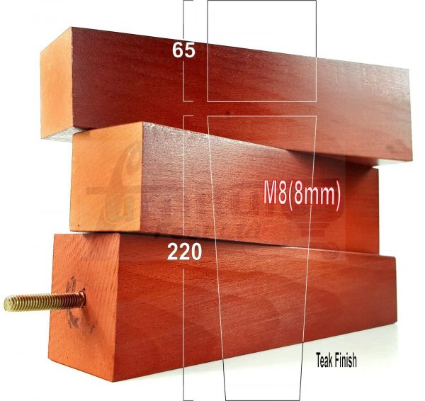4x REPLACEMENT WOOD FURNITURE SOFA LEGS M8(8mm) CHAIR - SETTEE FEET 220mm HIGH - Image 30