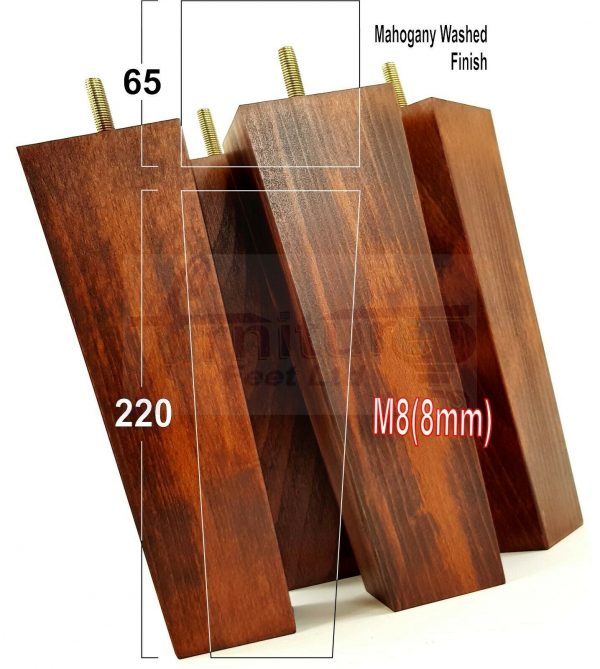 4x REPLACEMENT WOOD FURNITURE SOFA LEGS M8(8mm) CHAIR - SETTEE FEET 220mm HIGH - Image 23