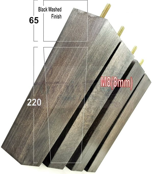 4x REPLACEMENT WOOD FURNITURE SOFA LEGS M8(8mm) CHAIR - SETTEE FEET 220mm HIGH - Image 15