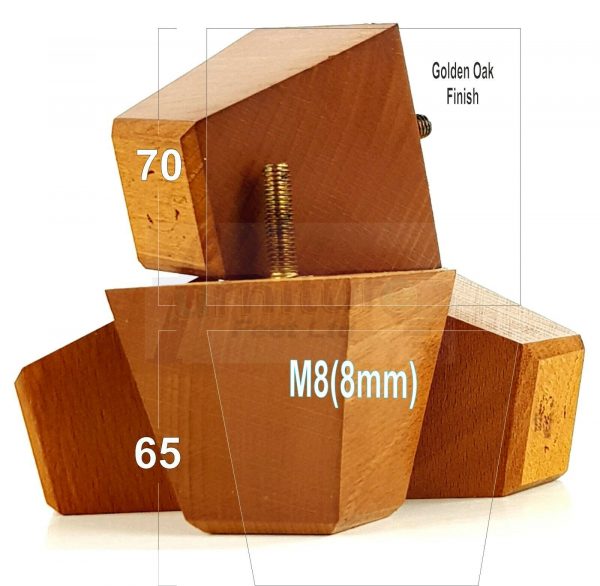 4x SOLID BLOCK WOODEN LEGS 65mm High CHAIR REPLACEMENT FURNITURE FEET M8(8mm) - Image 15