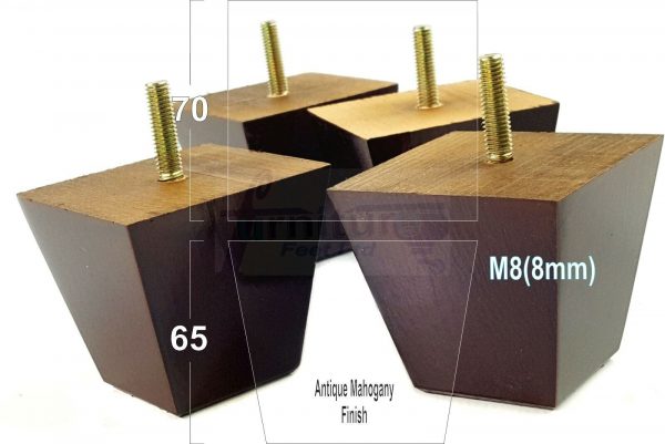 4x SOLID BLOCK WOODEN LEGS 65mm High CHAIR REPLACEMENT FURNITURE FEET M8(8mm) - Image 17