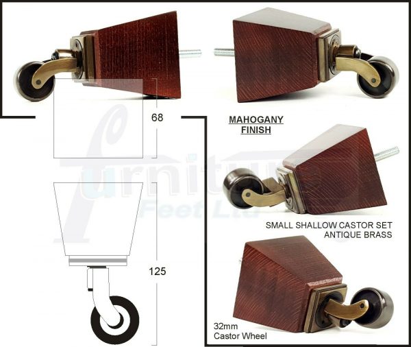 4x SOLID WOOD ANTIQUE CASTOR FURNITURE SETTEE LEGS M8(8mm) SOFA FEET 125mm HIGH - Image 8