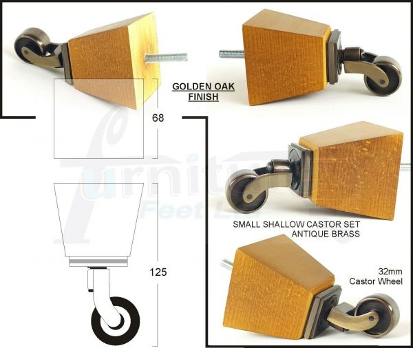 4x SOLID WOOD ANTIQUE CASTOR FURNITURE SETTEE LEGS M8(8mm) SOFA FEET 125mm HIGH - Image 7