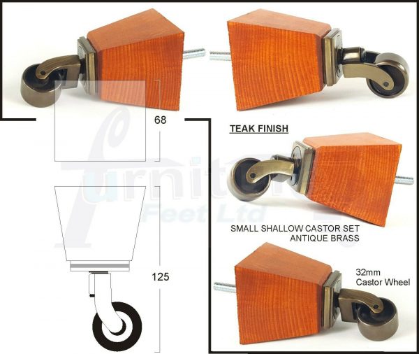 4x SOLID WOOD ANTIQUE CASTOR FURNITURE SETTEE LEGS M8(8mm) SOFA FEET 125mm HIGH - Image 13