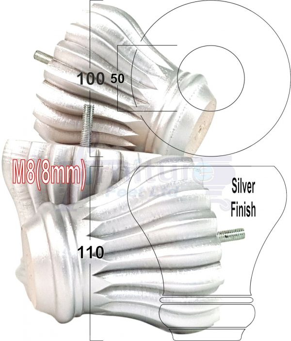 4x SOLID WOODEN FURNITURE LEGS M8(8mm) CHAIR REPLACEMENT BUN FEET 110mm HIGH - Image 32