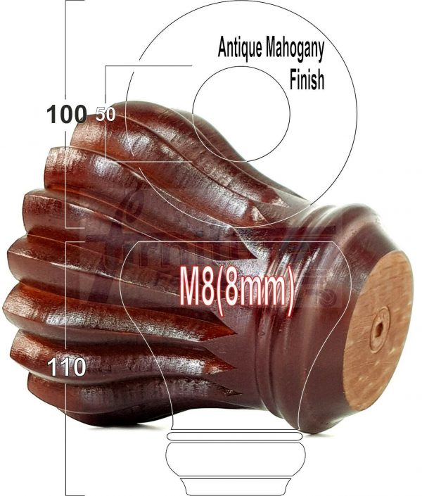 4x SOLID WOODEN FURNITURE LEGS M8(8mm) CHAIR REPLACEMENT BUN FEET 110mm HIGH - Image 37