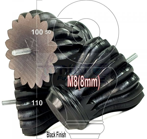 4x SOLID WOODEN FURNITURE LEGS M8(8mm) CHAIR REPLACEMENT BUN FEET 110mm HIGH - Image 15