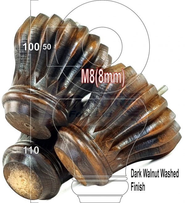 4x SOLID WOODEN FURNITURE LEGS M8(8mm) CHAIR REPLACEMENT BUN FEET 110mm HIGH - Image 19