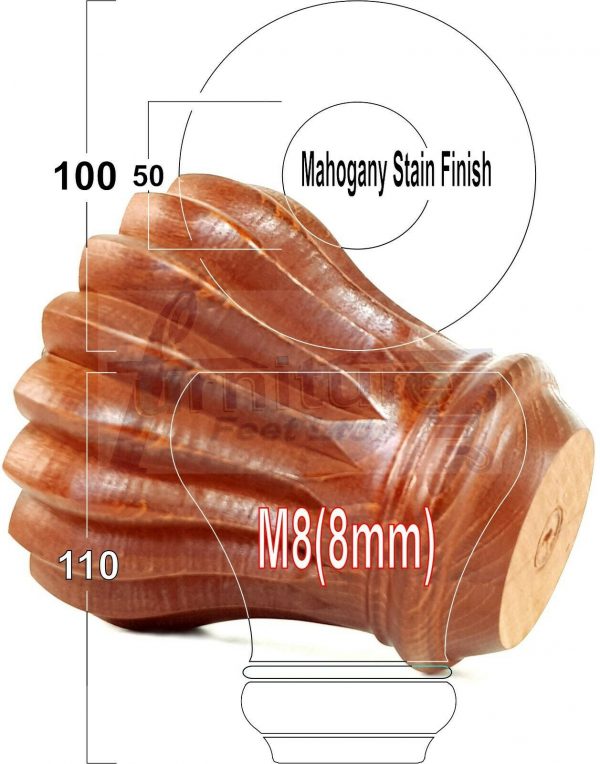 4x SOLID WOODEN FURNITURE LEGS M8(8mm) CHAIR REPLACEMENT BUN FEET 110mm HIGH - Image 24