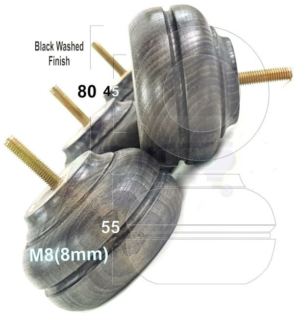 4x TURNED BUN SOFA LEG 55mm High CHAIR REPLACEMENT SETTEE FURNITURE FEET M8(8mm) - Image 14