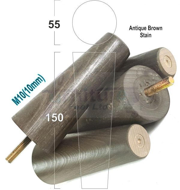 4x WOOD REPLACEMENT FURNITURE CHAIR LEG M10(10mm) TAPERED SETTEE FEET 150mm HIGH - Image 12
