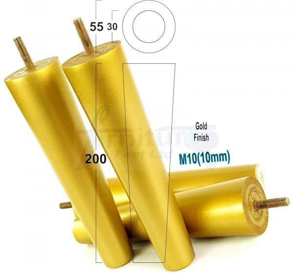 4x WOOD REPLACEMENT FURNITURE CHAIR LEG M10(10mm) TAPERED SETTEE FEET 200mm HIGH - Image 21