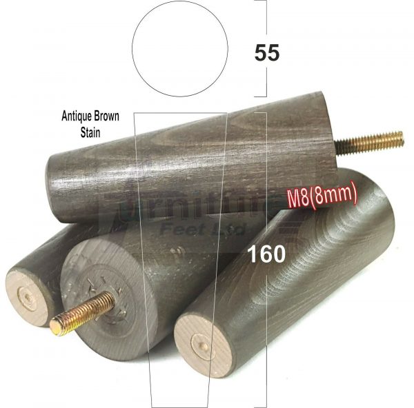 4x WOOD REPLACEMENT FURNITURE CHAIR LEG M8(8mm) TAPERED SETTEE FEET 160mm HIGH - Image 15