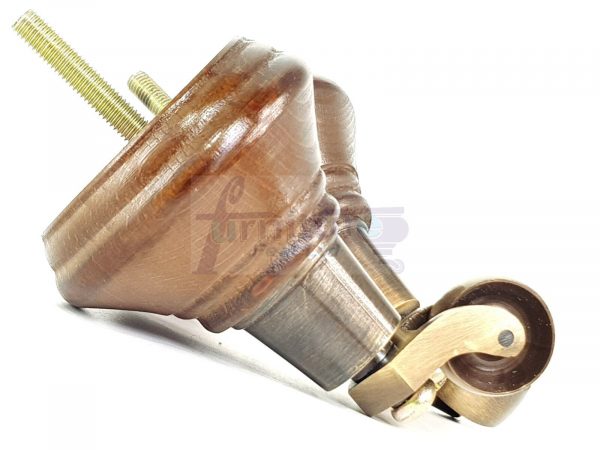 4x Wooden Furniture Sofa Legs M8 Castor Replacment Chair Settee Feet 125mm High - Image 14