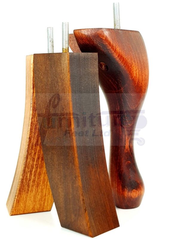 2 Traditional Queen Anne Furniture Legs & 2 Curved Feet 200mm Sofa Chair Bed M8 - Image 10