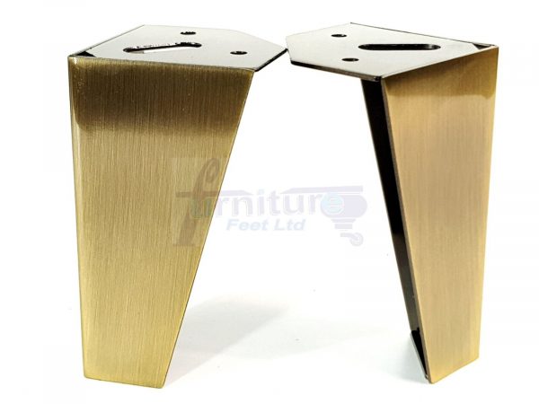 4 Brushed Brass Metal Legs 125mm High Replacement Feet Cabinet Sofa Chair Stool - Image 5