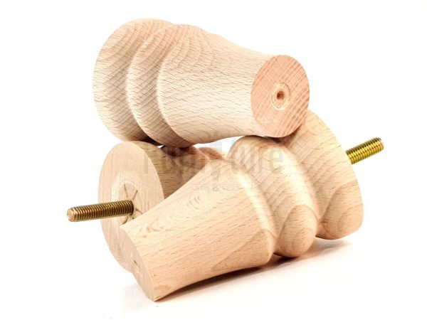 4 Replacement Legs Solid Wood Settee Furniture Feet 100mm High Sofa Chair Bed M8 - Image 5
