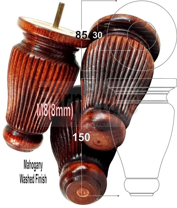 4 Replacement Legs Solid Wood Settee Furniture Feet 150mm High Sofa Chair Bed M8