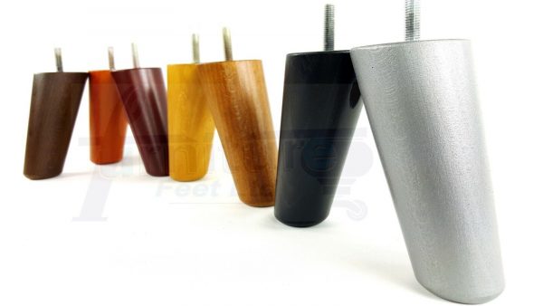 4x ANGLED WOODEN SETTEE LEGS 125mm High SOFA FURNITURE REPLACEMENT FEET M8(8mm) - Image 5