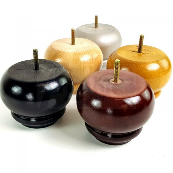 4x SOLID WOODEN FURNITURE LEGS M8(8mm) CHAIR REPLACEMENT BUN FEET 90mm HIGH - Image 5