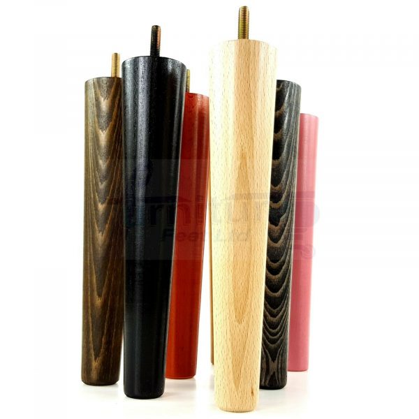 4x WOOD REPLACEMENT FURNITURE CHAIR LEGS M10(10mm) SOFA - SETTEE FEET 220mm HIGH - Image 11