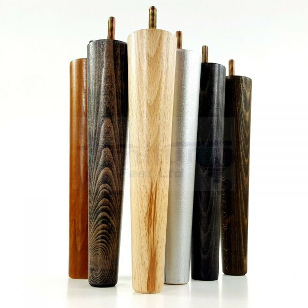 4x WOOD REPLACEMENT FURNITURE CHAIR LEGS M10(10mm) SOFA - SETTEE FEET 220mm HIGH - Image 4