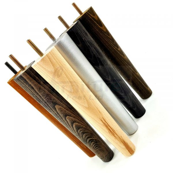 4x WOOD REPLACEMENT FURNITURE CHAIR LEGS M10(10mm) SOFA - SETTEE FEET 220mm HIGH - Image 5