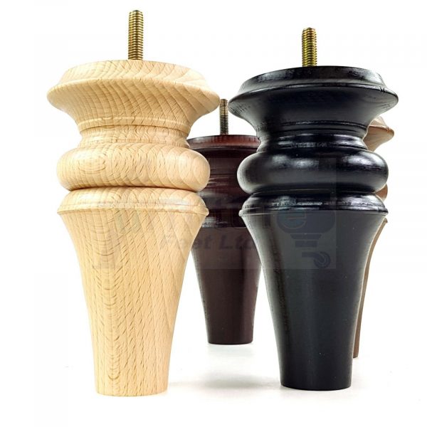 4x WOOD REPLACEMENT FURNITURE CHAIR LEGS M8(8mm) SOFA - SETTEE FEET 150mm HIGH - Image 4