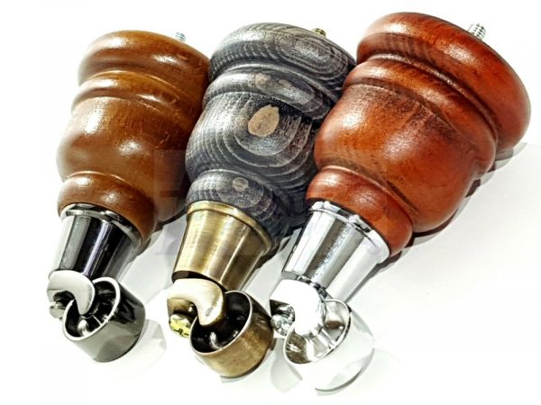 4x WOODEN FURNITURE LEGS M8(8mm) CHAIR REPLACEMENT BRASS CASTOR FEET 155mm HIGH - Image 11