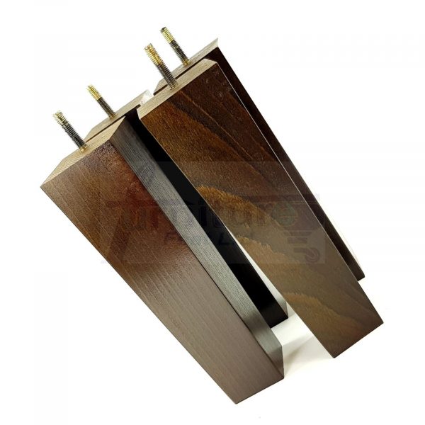 Square Wood Legs Replacement Furniture Feet 100 - 240mm High M8 Antique Brown - Image 5
