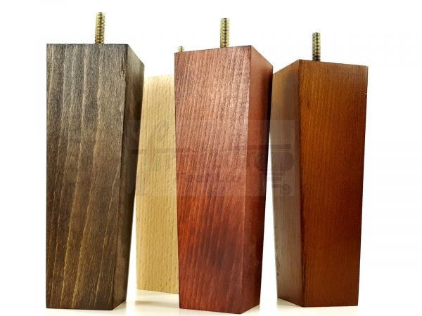 Square Wood Legs Replacement Furniture Feet 100 - 240mm High M8 Medium Oak Wash - Image 12