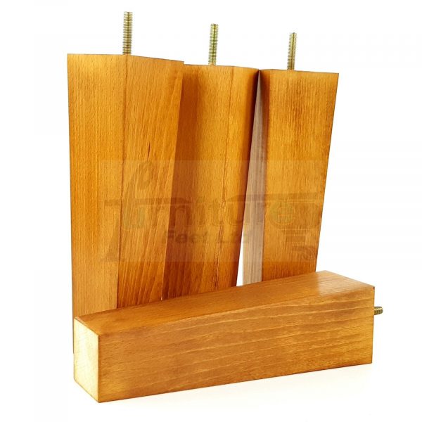 Square Wood Legs Replacement Furniture Feet 100 - 240mm High M8 Medium Oak Wash - Image 4