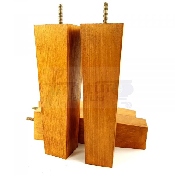Square Wood Legs Replacement Furniture Feet 100 - 240mm High M8 Medium Oak Wash - Image 10