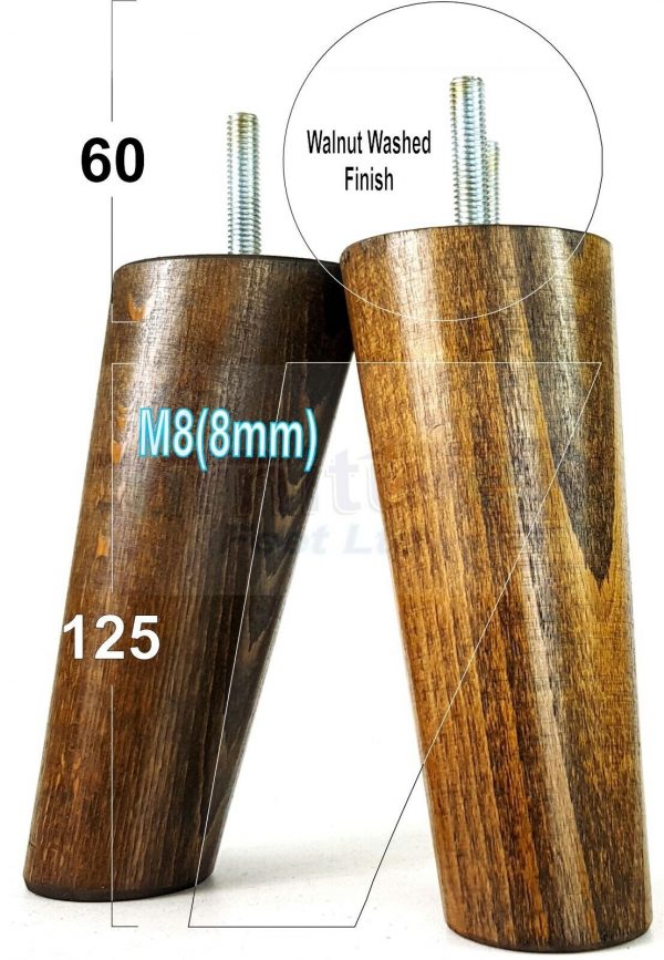 4x ANGLED WOODEN SETTEE LEGS 125mm High SOFA FURNITURE REPLACEMENT FEET M8(8mm) - Image 20